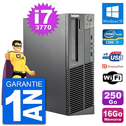 PC Lenovo M92p SFF Intel i7-3770 RAM 16Go Disque Dur 250Go Windows 10 Wifi - Occasion