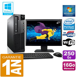 PC Lenovo M92p SFF Intel G630 Ram 16Go Disque 250 Go Wifi W7 Ecran 27" · Occasion 