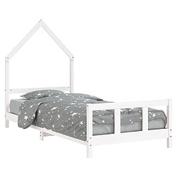 Maison Chic Lit simple Cadre de lit pour enfants,Lit d'Enfant Moderne blanc 90x200 cm bois de pin massif -MN98811