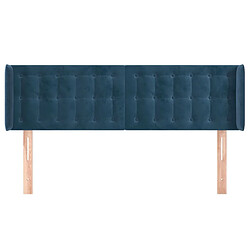 Avis Maison Chic Tête de lit scandinave avec oreilles,meuble de chambre Bleu foncé 147x16x78/88 cm Velours -MN64515