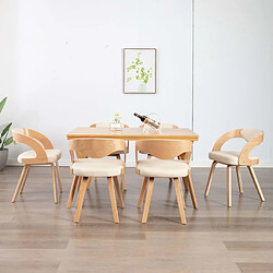 Maison Chic Lot de 6 Chaises à manger,Chaise pour cuisine crème bois courbé et similicuir -MN98874