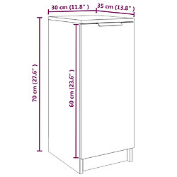 Acheter vidaXL Meuble à chaussures Chêne marron 30x35x70 cm Bois d'ingénierie