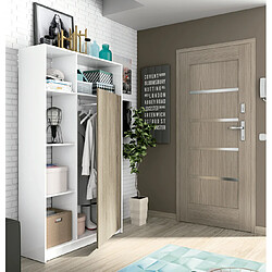 Pegane Armoire / meuble de rangement coloris blanc brillant / cambrian - Hauteur 180 x Longueur 100 x Profondeur 35 cm