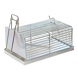 Visiodirect Piège pour Rats, Cage de Piège à Rats en Zinc coloris Gris - 20 x 12 x 9 cm