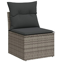 Acheter vidaXL Salon de jardin 6 pcs avec coussins gris résine tressée