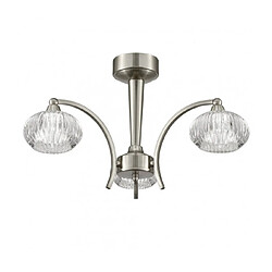 Luminaire Center Plafonnier nickel satiné Ripple 3 Ampoules