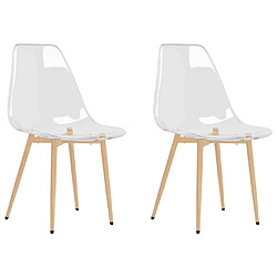 Maison Chic Lot de 2 Chaises à manger,Chaise pour cuisine,Solide Structure Transparent PET -MN91634