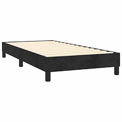 Sommier à lattes et LED,Cadre à lattes de lit avec matelas pour Adulte Noir 100x200 cm -MN13651 pas cher