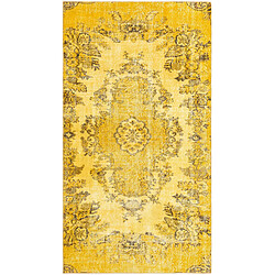 Vidal Tapis de laine 226x124 jaune Ultra Vintage