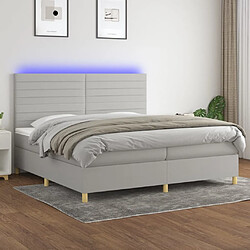 Sommier à lattes,Cadre à lattes de lit pour Adulte matelas et LED Gris clair 200x200 cm -MN99455