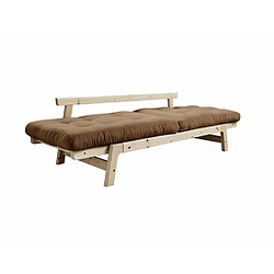 Acheter Inside 75 Banquette convertible futon STEP pin massif coloris mocca couchage 70*200 cm.