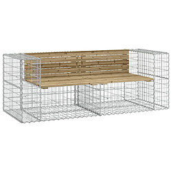 Maison Chic Banc de jardin | Banquette de jardin | Chaise Relax design gabion 184x71x65,5cm bois de pin imprégné -MN97792