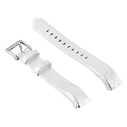 Wewoo Bracelet pour montre connectée de en cuir brillant avec Smartwatch Fitbit Alta blanc 