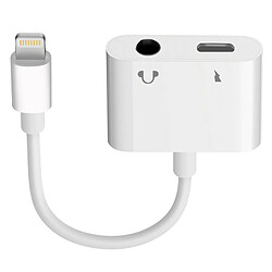 Avizar Adaptateur Audio et Charge Lightning vers Lightning et Jack 3.5 mm Compact Blanc