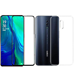 Xeptio Oppo Reno verre trempé protection écran vitre Full cover noir ET coque transparente