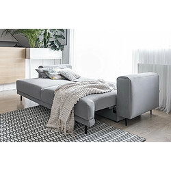 VENESETTI Canapé 3/4 places convertible et espace de rangement, Gris, en tissu de qualité, DANY