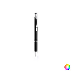 Totalcadeau Stylo bouton en aluminium à encre bleue - Stylo à bille Couleur - Blanc pas cher