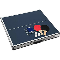 Avis Relaxdays Table de ping-Pong Pliante, Portable, Filet, 2 Raquettes, 3 balles, Alu, MDF, 67,5 x 151 x 67,5 cm, Rouge/Bleu, 1