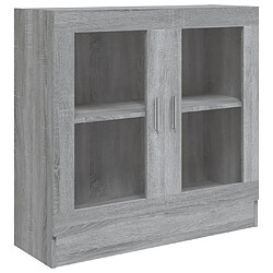 vidaXL Armoire à vitrine Sonoma gris 82,5x30,5x80 cm Bois d'ingénierie