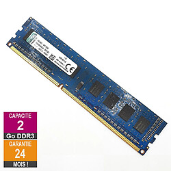 Barrette Mémoire 2Go RAM DDR3 Kingston KVR16N11/2 DIMM PC3-12800U 1Rx8 - Reconditionné