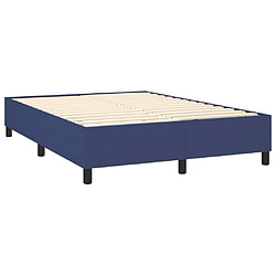 Acheter vidaXL Sommier à lattes de lit matelas et LED Bleu 140x200 cm Tissu