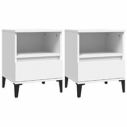 Maison Chic Lot de 2 Tables de chevet,Table de nuit,Table d'appoint pour salon Blanc 40x35x50 cm -MN76207