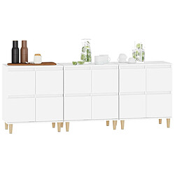 Avis vidaXL Buffets 3 pcs blanc 60x35x70 cm bois d'ingénierie