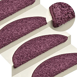 vidaXL Tapis de marches d'escalier 15 pcs Violet foncé 65x21x4 cm