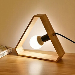 Wewoo Lampe de bureau à LED de protection de l'oeil de chevet de chambre à coucher en bois d'art rétroCA 220Vprise US forme de triangle