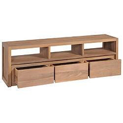 Maison Chic Meuble TV scandinave - Banc TV pour salon Bois massif de teck et finition naturelle 120x30x40cm -MN42036