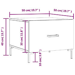 vidaXL Tables basses 2 pcs chêne marron 50x50x40 cm bois d'ingénierie pas cher