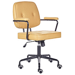 Beliani Chaise de bureau en cuir PU jaune PAWNEE 