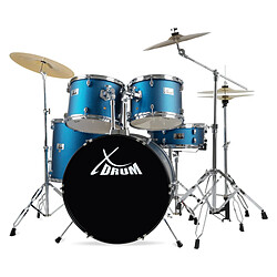 XDrum Semi 22"" batterie standard Satin Blue Sparkle Set incl. pied cymbale + cymbales crash 