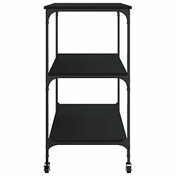 Maison Chic Desserte de cuisine | Chariot de cuisine | Meuble de rangement roulant noir 102x50x95 cm bois d'ingénierie -GKD80129 pas cher