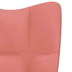 Maison Chic Chaise à bascule | Fauteuil Relax, design moderne Rose Velours -GKD55449 pas cher