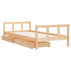 Acheter Maison Chic Lit d'Enfant Chambre - Cadre de lit pour enfant avec tiroirs 90x200 cm bois de pin massif -MN48404