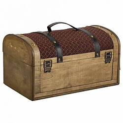 Coffre Alexandra House Living Marron PVC Bois Métal Tissu 21 x 19 x 35 cm Estilo vintage pas cher