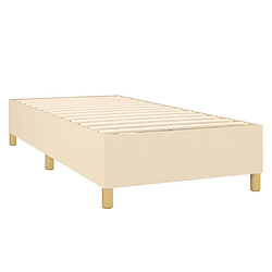 Acheter vidaXL Sommier à lattes de lit et matelas et LED Crème 100x200cm Tissu