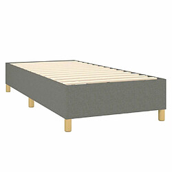 Sommier à lattes et matelas LED,Cadre à lattes de lit pour Adulte Gris foncé 90x200cm Tissu -MN68945 pas cher