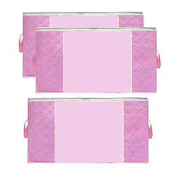 Acheter 3PCS Organisateurs De Sac De Rangement Pliable Vêtements Stockage De Plume Rose Horizontal