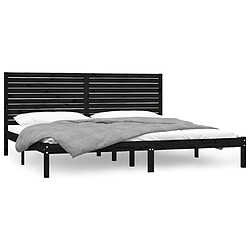 Maison Chic Lit Moderne Chambre - Cadre/structure de lit pour adulte Noir Bois massif 180x200 cm Super King -MN14477