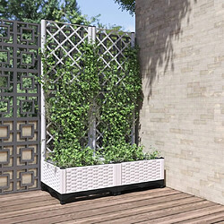 Maison Chic Jardinière,Bac à fleurs avec treillis - pot de fleur Blanc 80x40x121,5 cm PP -GKD83454