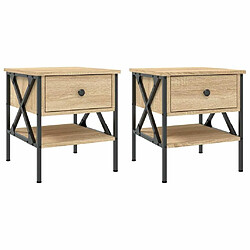 Maison Chic Lot de 2 Tables de chevet - Tables de Nuit chêne sonoma 40x42x45 cm bois ingénierie