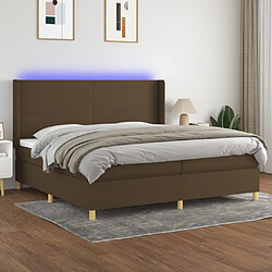 Sommier à lattes,Cadre à lattes de lit pour Adulte matelas et LED Marron foncé 200x200 cm -MN28440