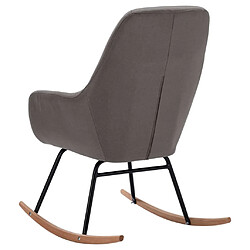 Maison Chic Chaise à bascule | Fauteuil Relax, design moderne Gris clair Tissu -GKD82420 pas cher