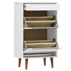 Acheter vidaXL Armoire à chaussures MOLDE Blanc 59,5x35x103 cm Bois de pin