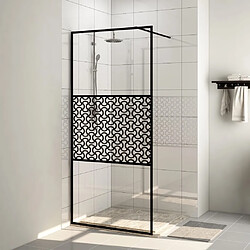 vidaXL Paroi de douche avec verre ESG transparent 100x195 cm Noir