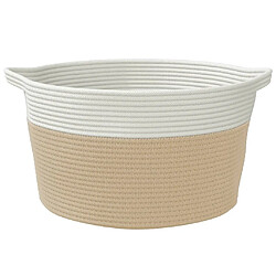 Avis vidaXL Panier de rangement beige et blanc Ø40x25 cm coton