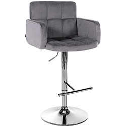 Non Tabouret de bar Los Angeles velours chrome 