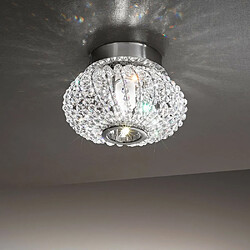 Luminaire Center Spot design en cristal CARLA chrome 1 ampoule